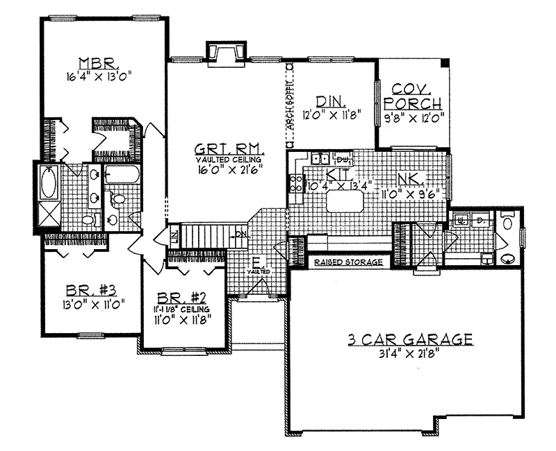 Ranch House Plan First Floor - Canterbrook Ranch Home 051D-0055 - Search House Plans and More