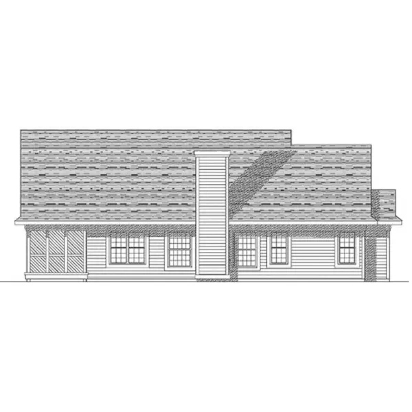 Ranch House Plan Rear Elevation - Olson County Ranch Home 051D-0056 - Shop House Plans and More