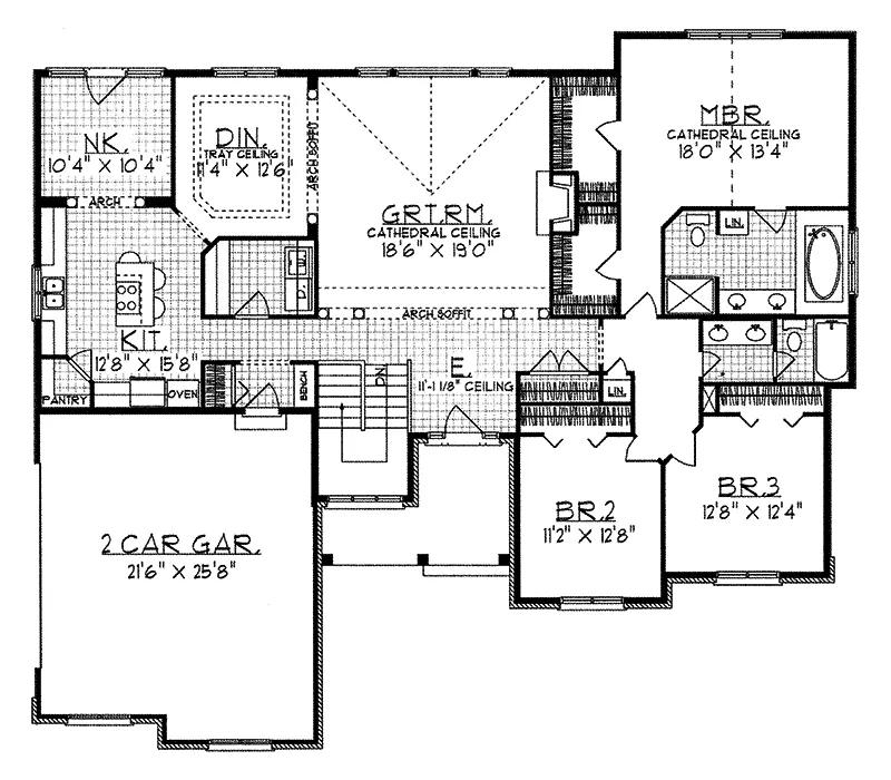 Traditional House Plan First Floor - Excelsior Park Country Home 051D-0057 - Search House Plans and More