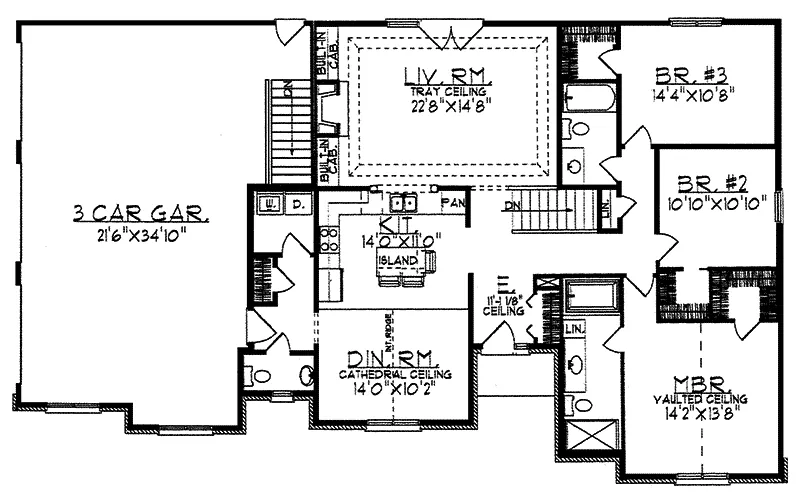 Traditional House Plan First Floor - Sydney Park Ranch Home 051D-0063 - Shop House Plans and More