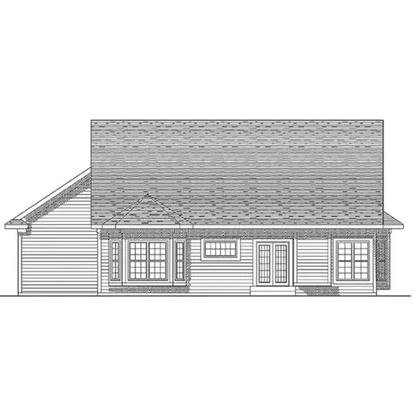 Ranch House Plan Rear Elevation - Crawford Creek Ranch Home 051D-0064 - Search House Plans and More