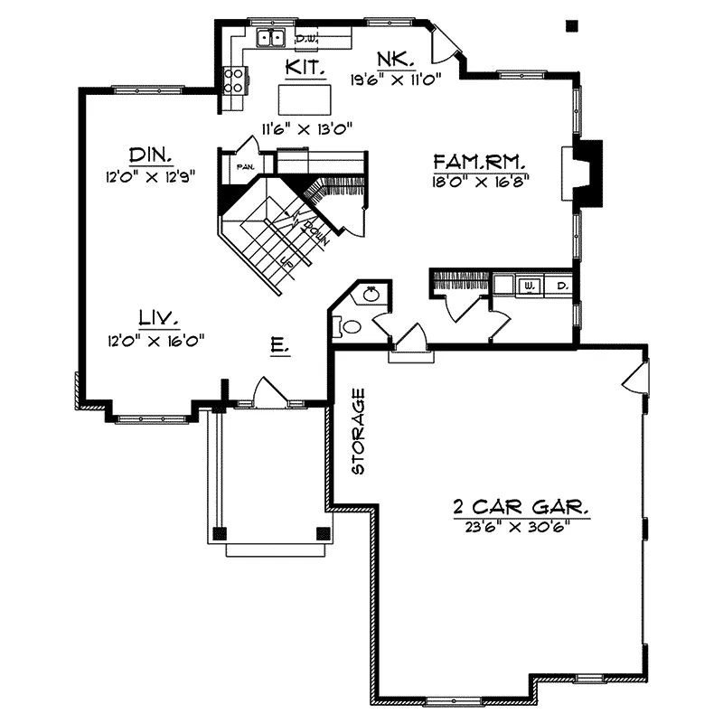 Contemporary House Plan First Floor - Hollycrest Contemporary Home 051D-0070 - Search House Plans and More