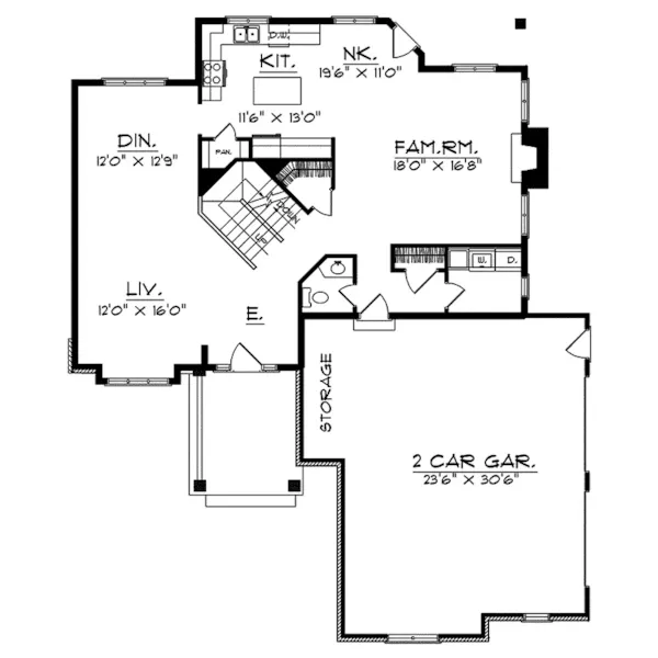 Contemporary House Plan First Floor - Hollycrest Contemporary Home 051D-0070 - Search House Plans and More