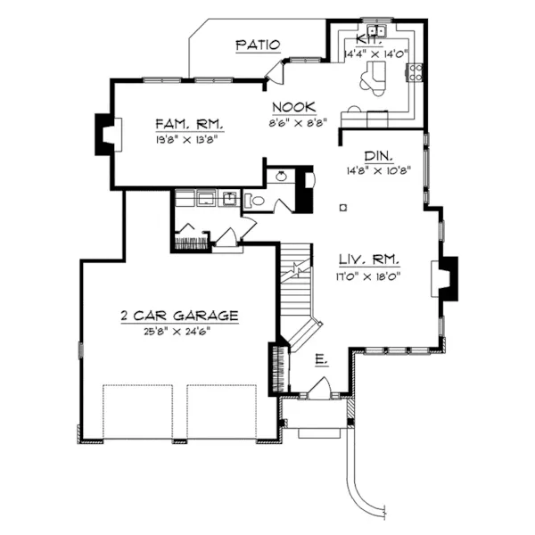 Contemporary House Plan First Floor - Allon Narrow Lot Home 051D-0071 - Search House Plans and More