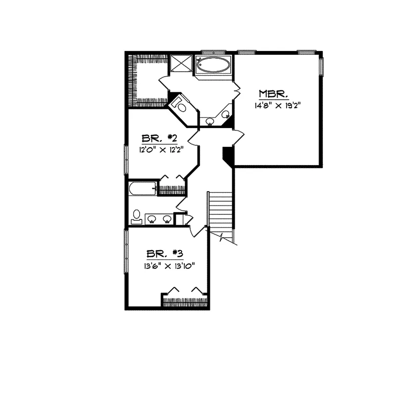 Modern House Plan Second Floor - Allon Narrow Lot Home 051D-0071 - Search House Plans and More