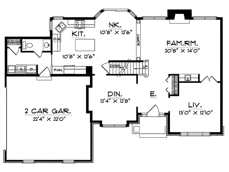 Traditional House Plan First Floor - Killian Georgian Style Home 051D-0072 - Search House Plans and More
