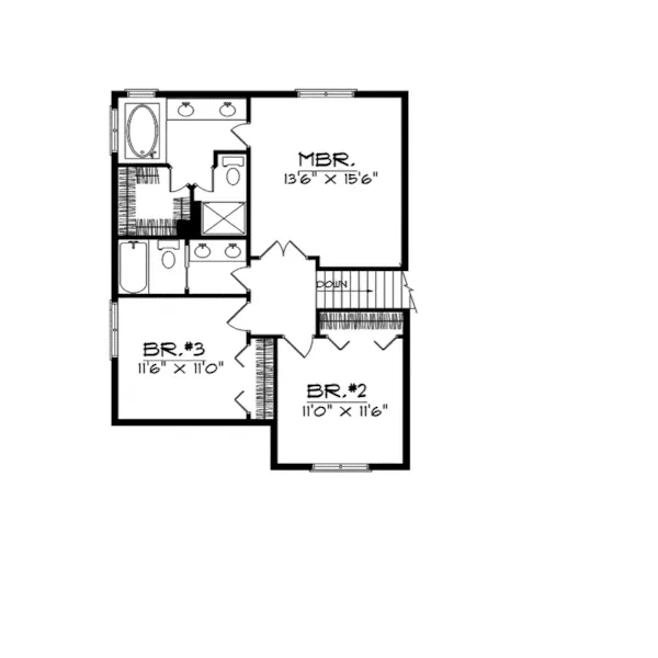 Traditional House Plan Second Floor - Malborough Traditional Home 051D-0075 - Shop House Plans and More