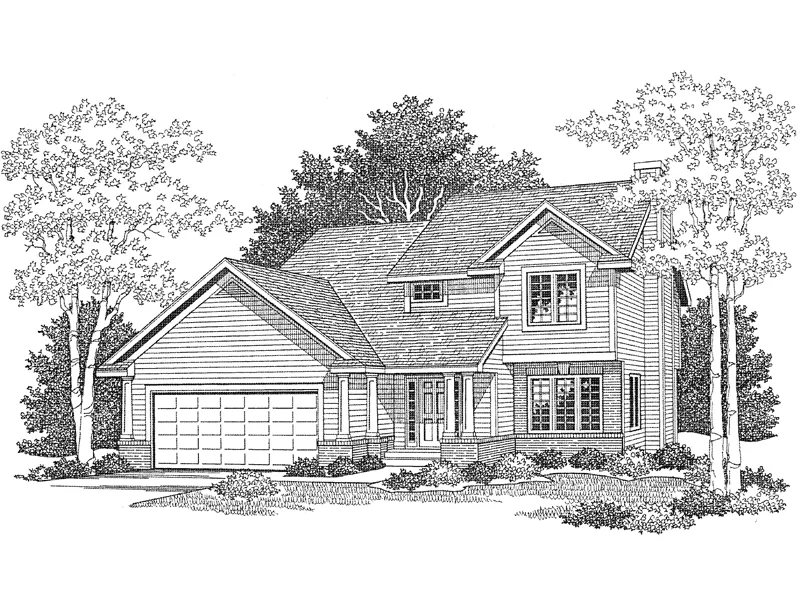 Two Story House Plan Is Ideal For A Narrow Lot