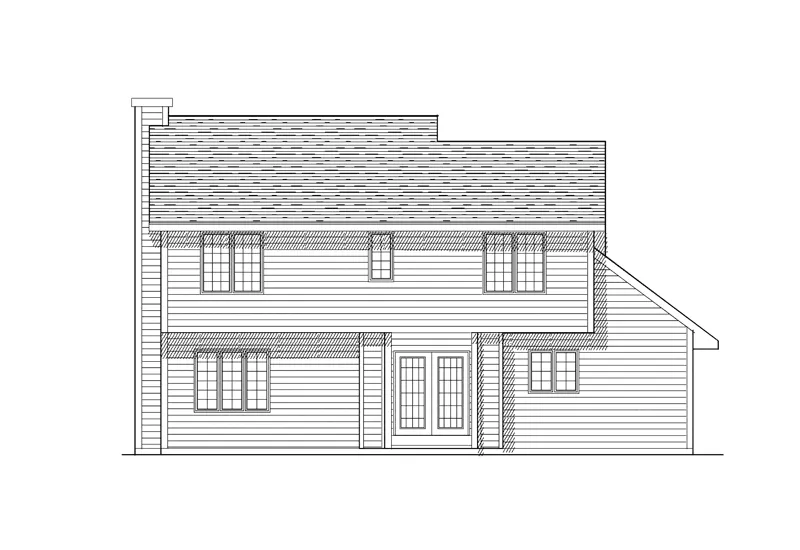 Traditional House Plan Rear Elevation - Della Narrow Lot Home 051D-0077 - Search House Plans and More