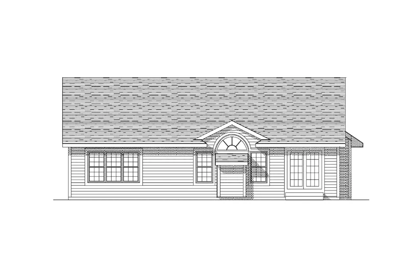 Traditional House Plan Rear Elevation - Clarks Green Ranch Home 051D-0078 - Search House Plans and More