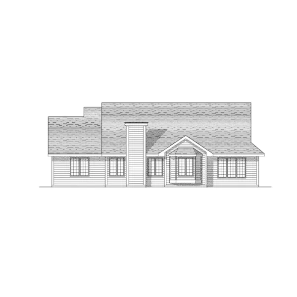 Tudor House Plan Rear Elevation - Britcastle Ranch Home 051D-0079 - Search House Plans and More