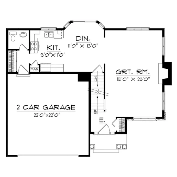 Traditional House Plan First Floor - Farley Narrow Lot Home 051D-0080 - Search House Plans and More