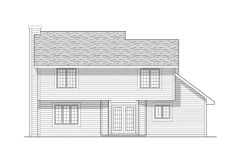 Traditional House Plan Rear Elevation - Farley Narrow Lot Home 051D-0080 - Search House Plans and More