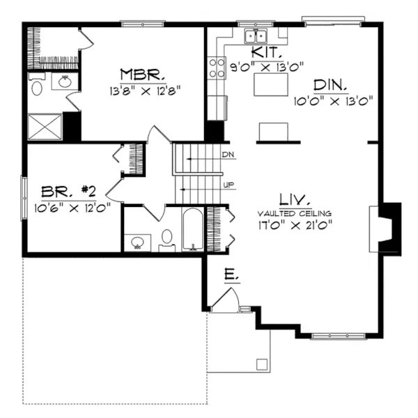 Neoclassical House Plan First Floor - Sadler Split-Level Home 051D-0081 - Shop House Plans and More