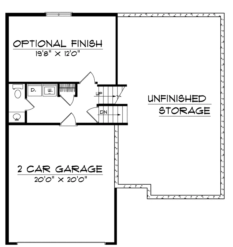 Traditional House Plan Lower Level Floor - Sadler Split-Level Home 051D-0081 - Shop House Plans and More