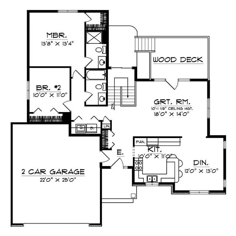 Traditional House Plan First Floor - Bansbach Traditional Ranch Home 051D-0083 - Search House Plans and More