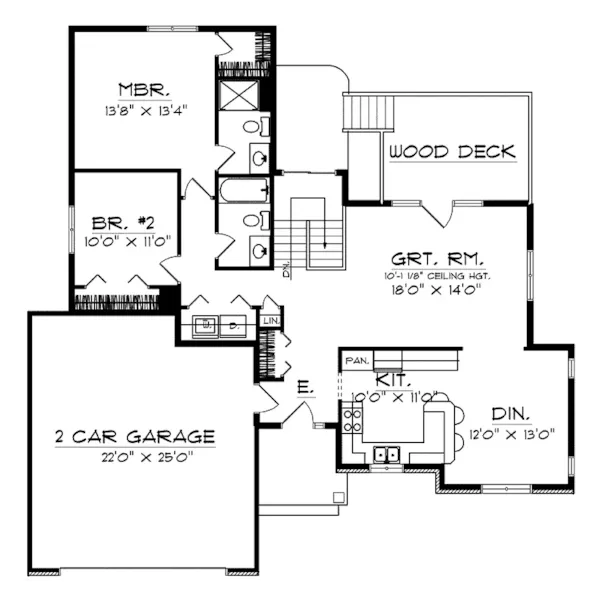 Traditional House Plan First Floor - Bansbach Traditional Ranch Home 051D-0083 - Search House Plans and More