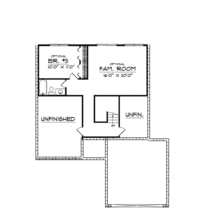 Ranch House Plan Lower Level Floor - Balwyck Ranch Home 051D-0085 - Search House Plans and More