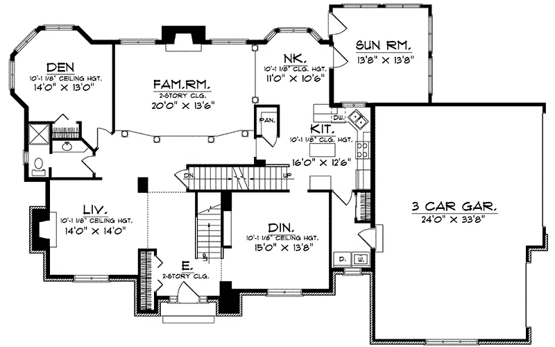 Traditional House Plan First Floor - Peridot Georgian Home 051D-0087 - Shop House Plans and More