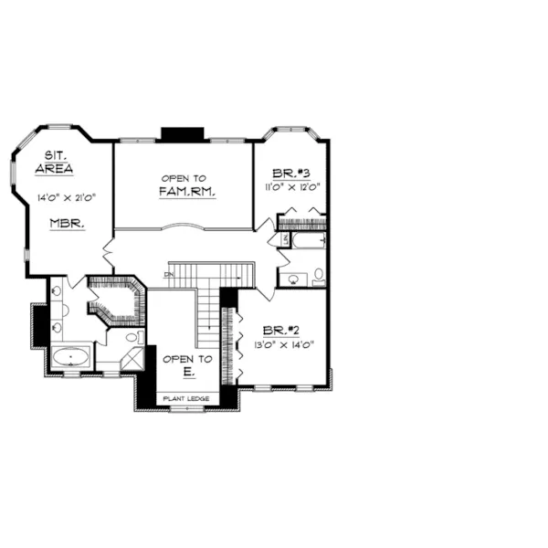 Greek Revival House Plan Second Floor - Peridot Georgian Home 051D-0087 - Shop House Plans and More