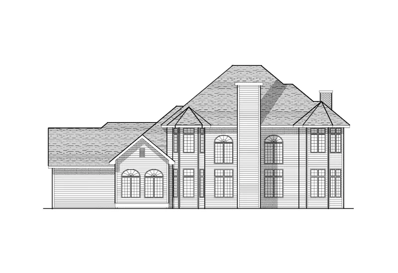 Traditional House Plan Rear Elevation - Peridot Georgian Home 051D-0087 - Shop House Plans and More
