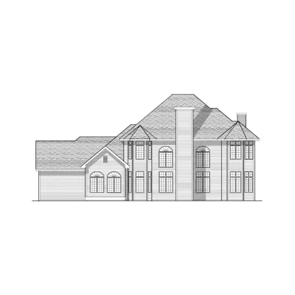 Greek Revival House Plan Rear Elevation - Peridot Georgian Home 051D-0087 - Shop House Plans and More