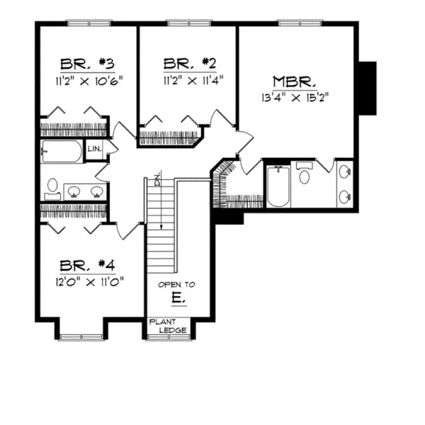 Traditional House Plan Second Floor - Mendota Heights Narrow Lot Home 051D-0089 - Shop House Plans and More