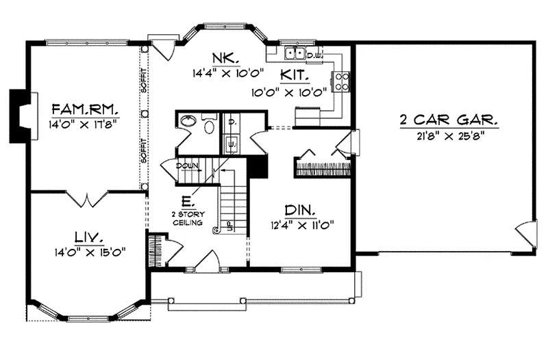 Traditional House Plan First Floor - Clooney Country Home 051D-0090 - Search House Plans and More