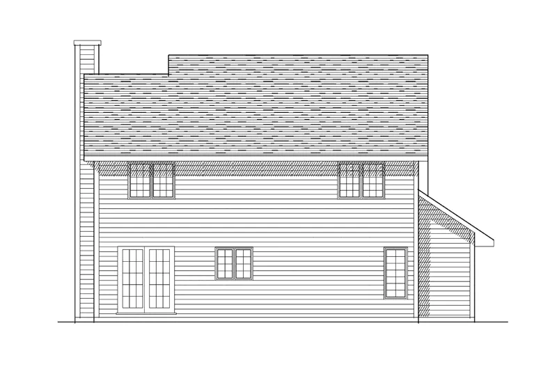 Ranch House Plan Rear Elevation - Mondrian Place Ranch Home 051D-0092 - Shop House Plans and More