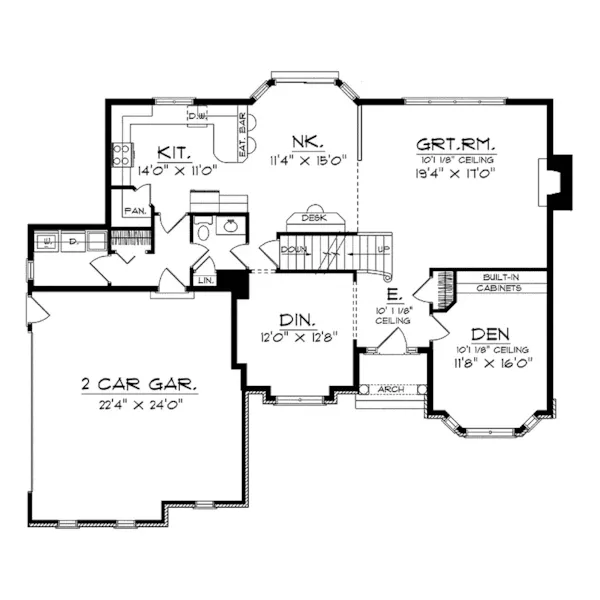 Traditional House Plan First Floor - Eloise Traditional Home 051D-0095 - Search House Plans and More