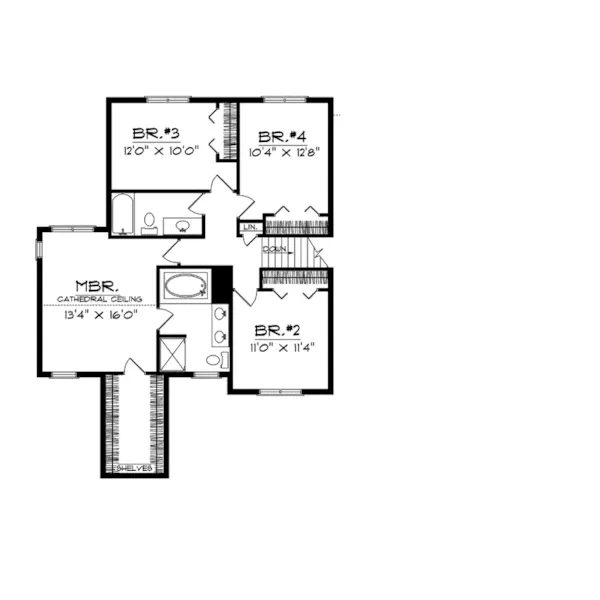 Traditional House Plan Second Floor - Eloise Traditional Home 051D-0095 - Search House Plans and More