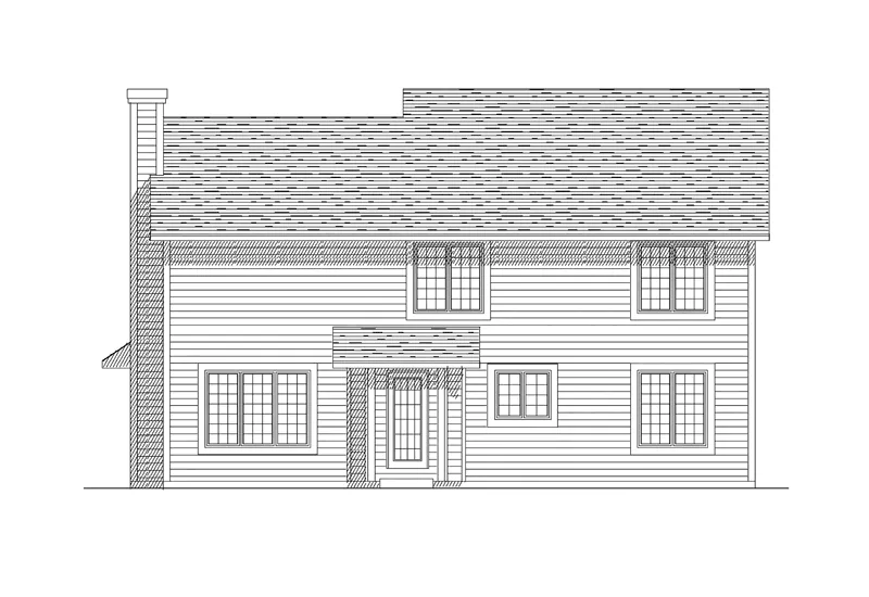 Traditional House Plan Rear Elevation - Eloise Traditional Home 051D-0095 - Search House Plans and More