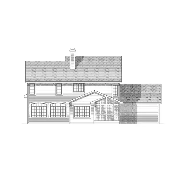 European House Plan Rear Elevation - Kirklee Tudor Ranch Home 051D-0096 - Search House Plans and More