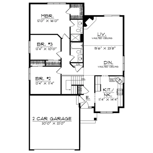 Traditional House Plan First Floor - Romina Narrow Lot Home 051D-0097 - Shop House Plans and More