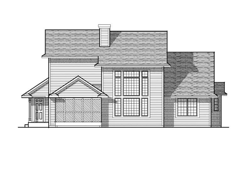 Traditional House Plan Rear Elevation - Kennedy Bay Traditional Home 051D-0099 - Search House Plans and More