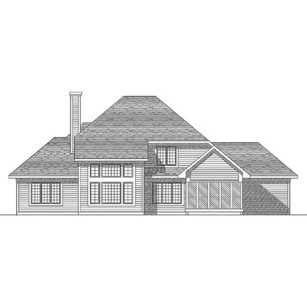 Traditional House Plan Rear Elevation - Kennedy Bay Traditional Home 051D-0099 - Search House Plans and More