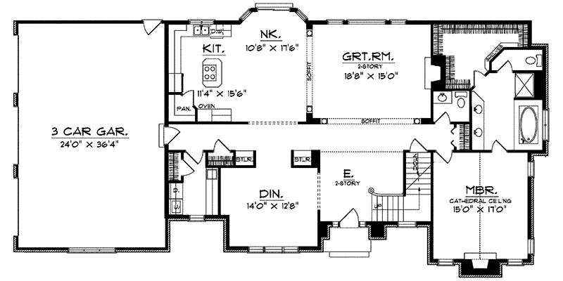 Tudor House Plan First Floor - Shavonne Luxury Home 051D-0100 - Shop House Plans and More