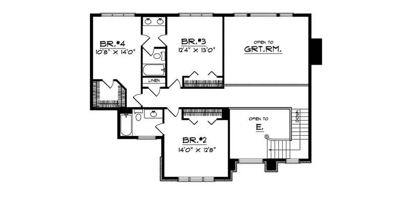 Tudor House Plan Second Floor - Shavonne Luxury Home 051D-0100 - Shop House Plans and More