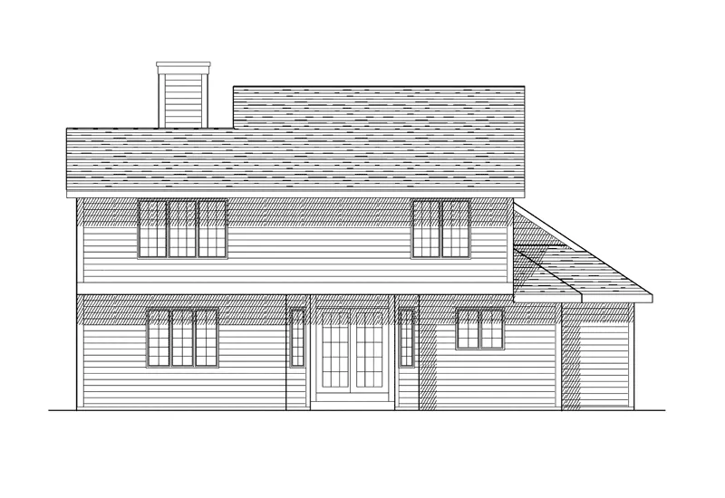 Traditional House Plan Rear Elevation - Marland Hill Traditional Home 051D-0102 - Shop House Plans and More
