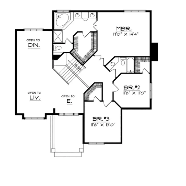 Modern House Plan Second Floor - Norell Traditional Home 051D-0104 - Shop House Plans and More