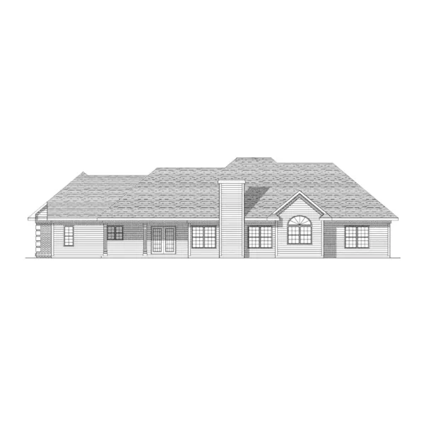 Ranch House Plan Rear Elevation - Calista Ranch Home 051D-0105 - Search House Plans and More