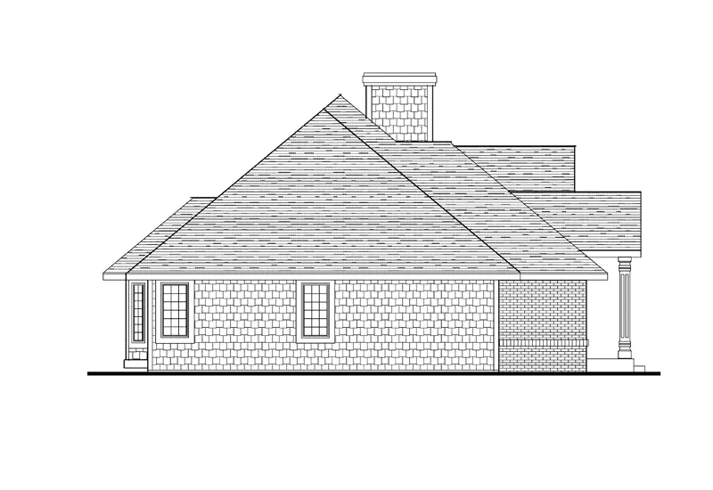 Ranch House Plan Left Elevation - Willenbrock Ranch Home 051D-0106 - Shop House Plans and More