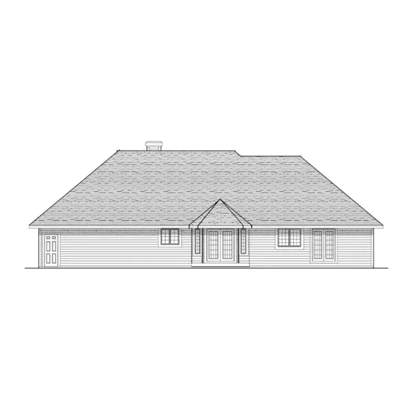 Neoclassical House Plan Rear Elevation - Willenbrock Ranch Home 051D-0106 - Shop House Plans and More