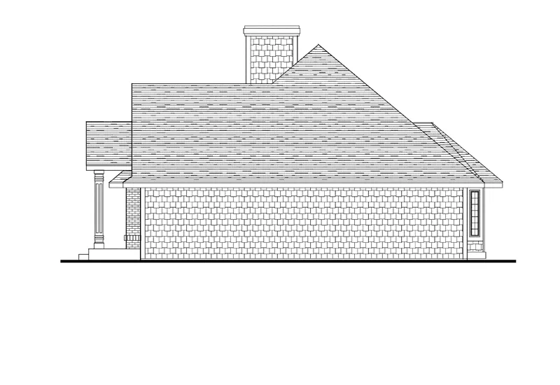 Ranch House Plan Right Elevation - Willenbrock Ranch Home 051D-0106 - Shop House Plans and More
