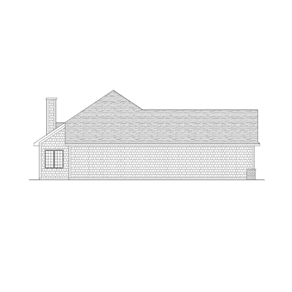 Ranch House Plan Left Elevation - Carmichael Ranch Home 051D-0107 - Search House Plans and More