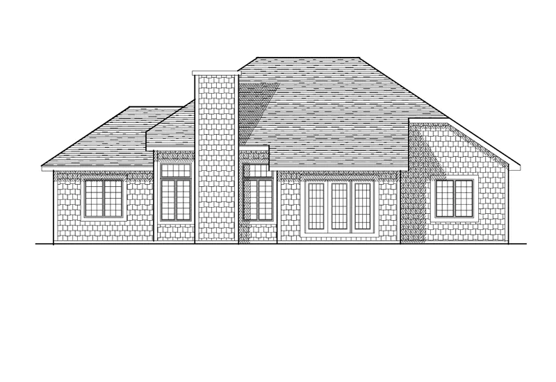 Shingle House Plan Rear Elevation - Carmichael Ranch Home 051D-0107 - Search House Plans and More
