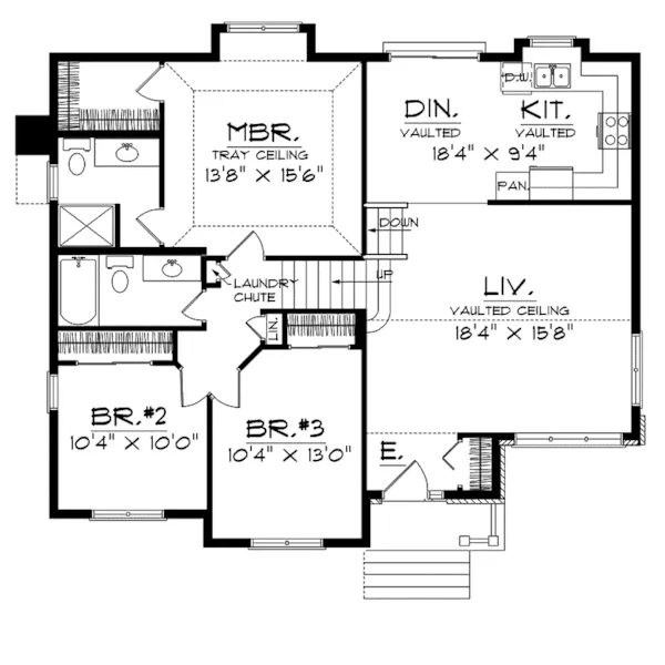 Neoclassical House Plan First Floor - Pear Blossom Traditional Home 051D-0108 - Shop House Plans and More