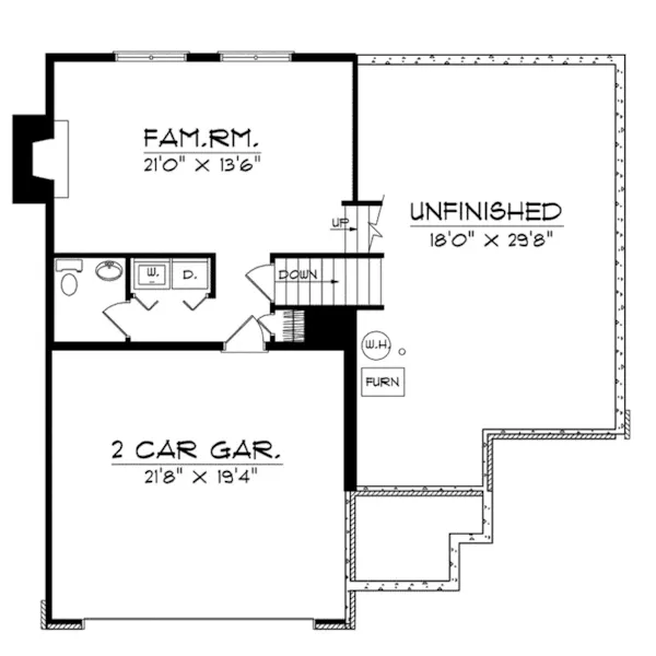 Neoclassical House Plan Lower Level Floor - Pear Blossom Traditional Home 051D-0108 - Shop House Plans and More