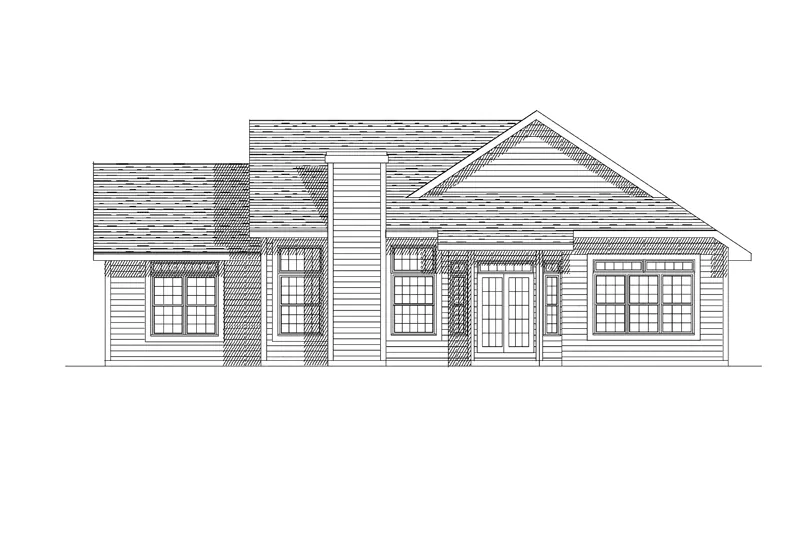 Traditional House Plan Rear Elevation - Pear Blossom Traditional Home 051D-0108 - Shop House Plans and More