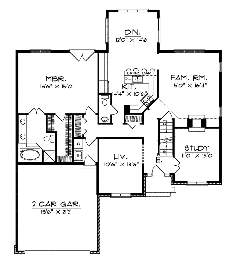 Traditional House Plan First Floor - Vlasis Traditional Home 051D-0110 - Shop House Plans and More